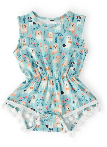 Furry Friends Pom Pom Romper