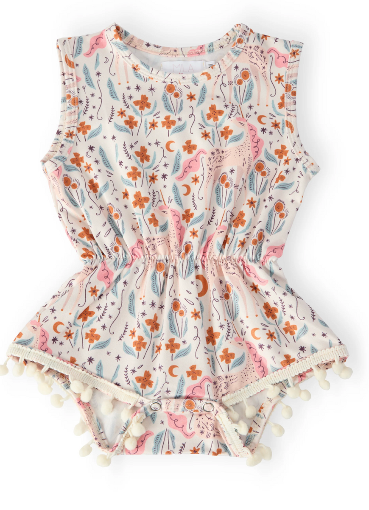 Unicorn Soiree Pom Pom Romper
