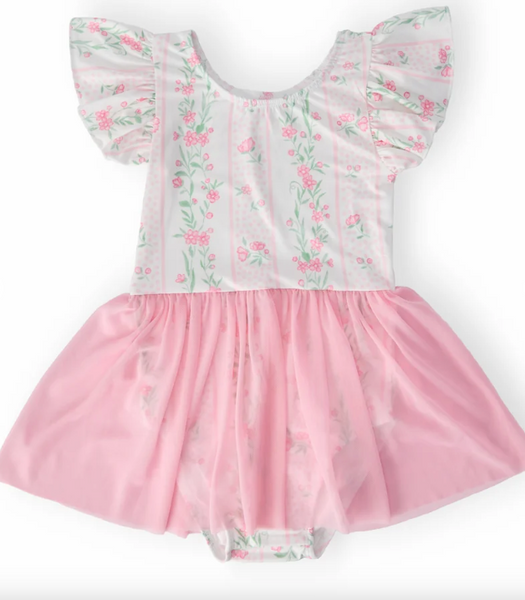 Fancy Florals S/S TWIRL LEOTARD