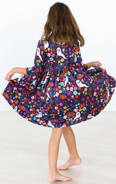 Fangtastic 3/4 Sleeve Pocket Twirl Dress