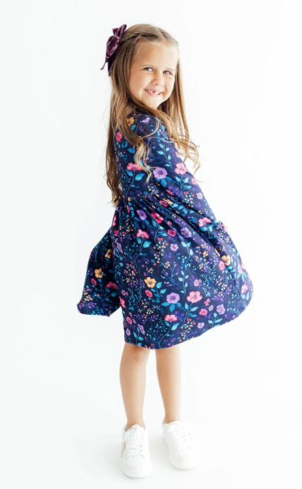 Botanical Beauty L/S Pocket Twirl Dress