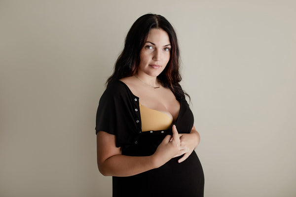 Ribbed Black Labor and Delivery Nursing Hospital Gown