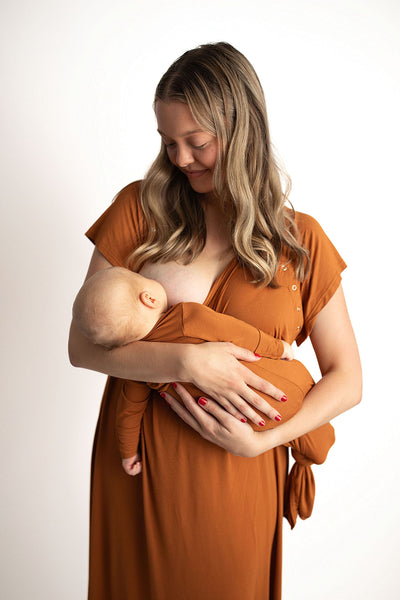 Saddle Tan Mommy Labor and Delivery Nursing Hospital Gown