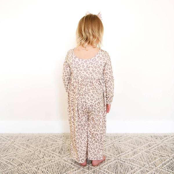 Amari Leopard WIDE LEG ROMPER Bamboo Kids Clothing Outfit