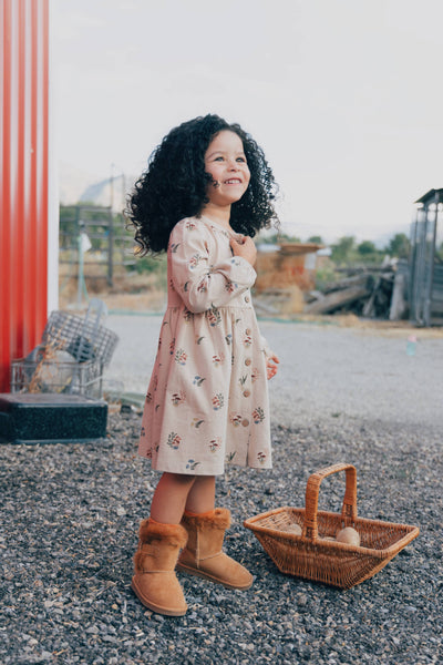 Button Down Dress- Fall Mushrooms