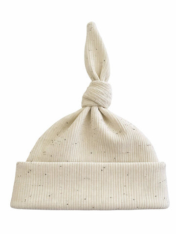 Cream Speckle / Organic Ribbed Beanie