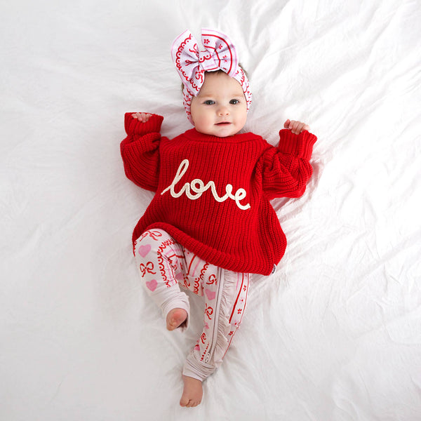 Love Red SWEATER Valentines Baby Toddler Kids Clothing Top