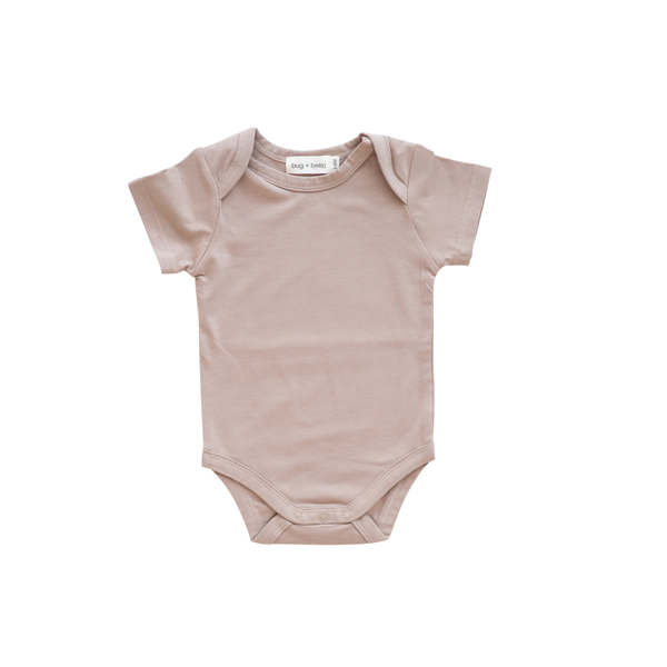 Organic Cotton Short Sleeve Bodysuit – Mocha