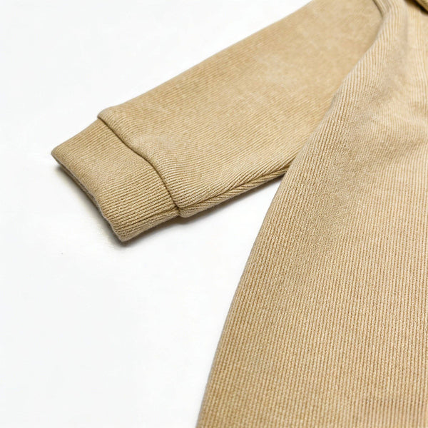 Beige Shawl Collar Knit Romper