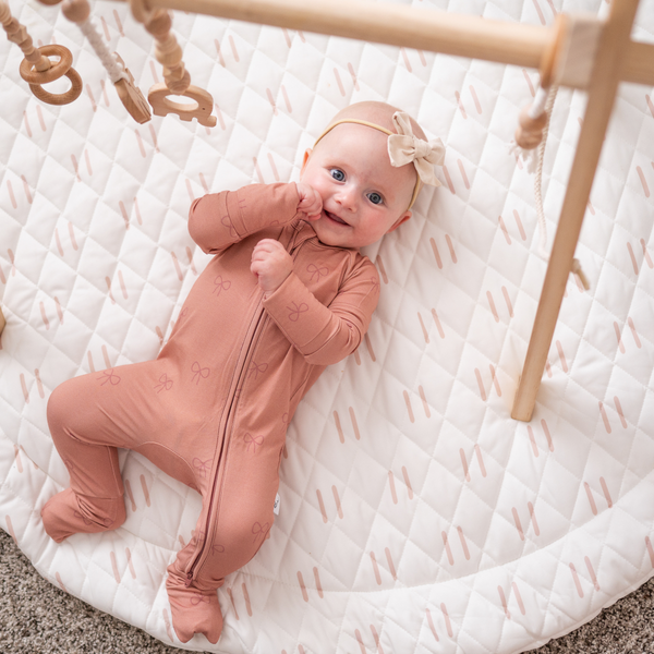 Bamboo 2-Way Convertible Zip Romper | Pink Bow