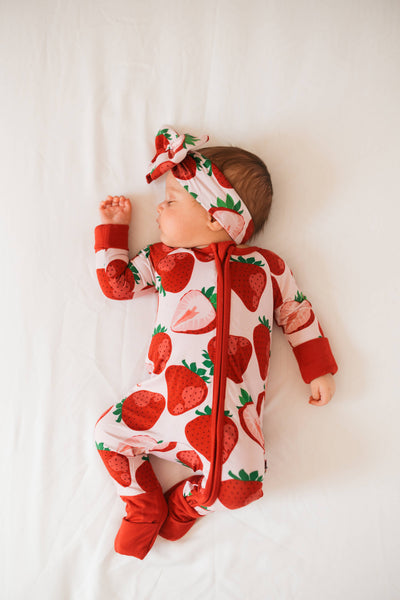 Berry Sweet Bamboo Zipper Romper Pajamas