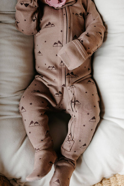 Latte Mountain | Organic Zipper Footie