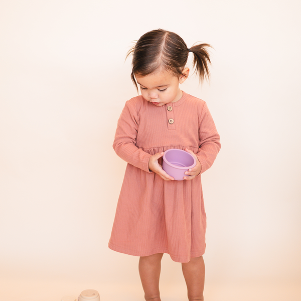 Terracotta Organic Ribbed Cotton Dress