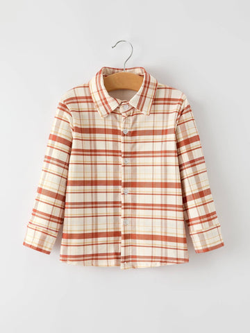 Thanksgiving Plaid Long Sleeve Top