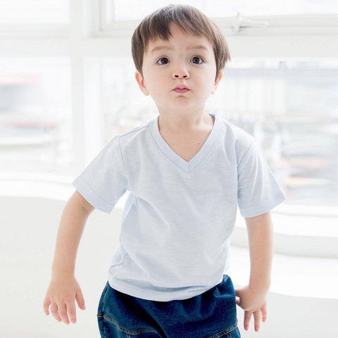 Sea Blue Vneck Short Sleeve Tshirt