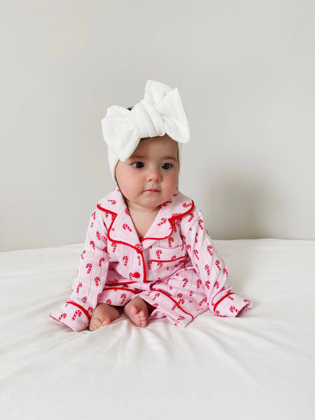 Pink Candy Cane / Organic Pointelle Lounge Set