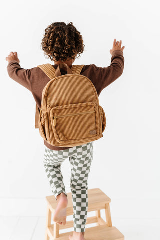 The Play Date Mini Backpack- Camel Corduroy