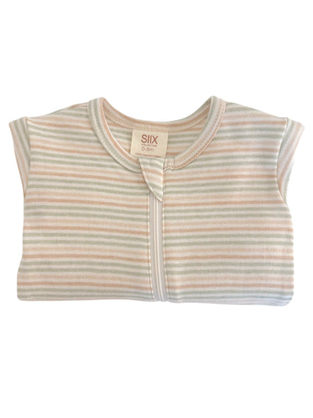 Multi Stripe / Organic 2-Way Zip Footie