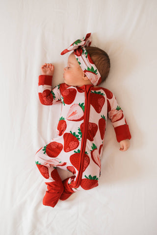 Berry Sweet Bamboo Zipper Romper Pajamas