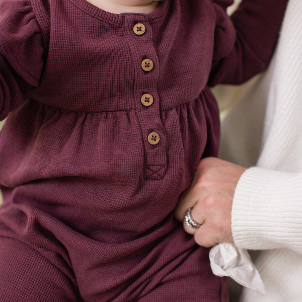 Thermal Deep Plum Baby Girl Jumpsuit