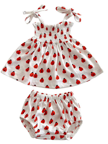 Ladybug / Organic Smocked Set