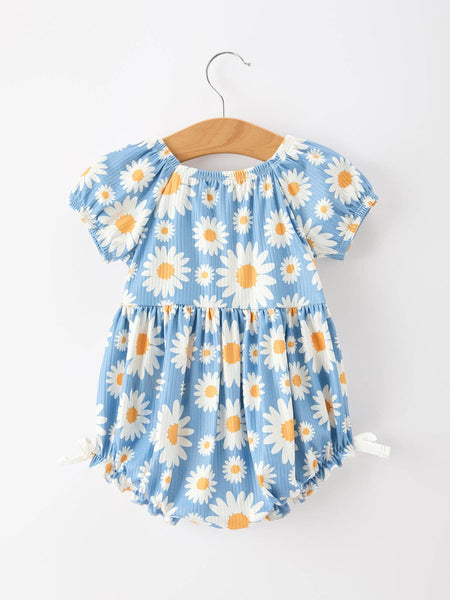 Summer Daisy Romper Bow Ruffle