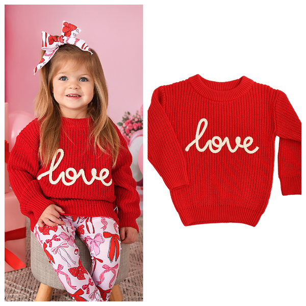 Love Red SWEATER Valentines Baby Toddler Kids Clothing Top