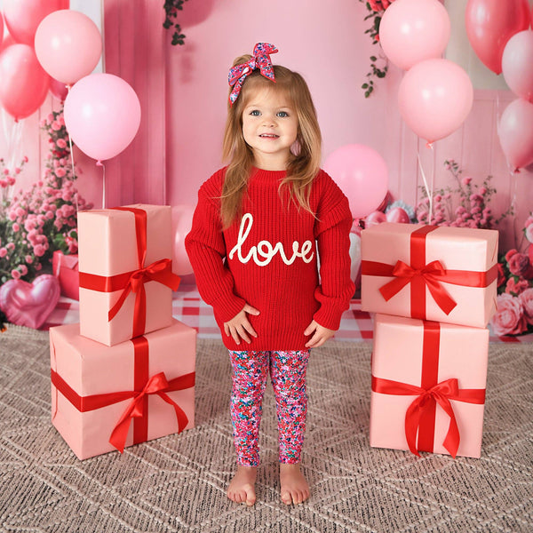 Love Red SWEATER Valentines Baby Toddler Kids Clothing Top