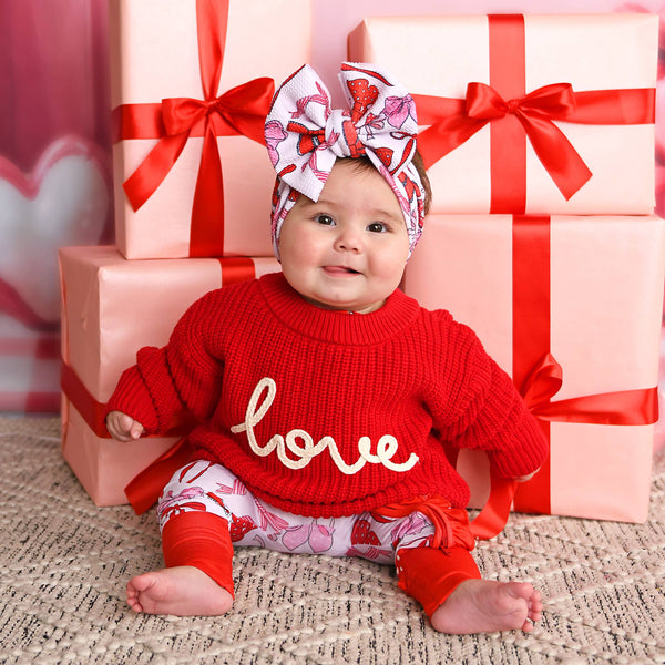 Love Red SWEATER Valentines Baby Toddler Kids Clothing Top