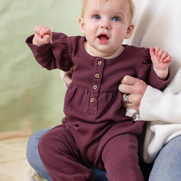 Thermal Deep Plum Baby Girl Jumpsuit
