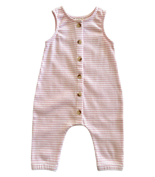 Pink Stripe / Organic Ribbed Bay Jumpsuit