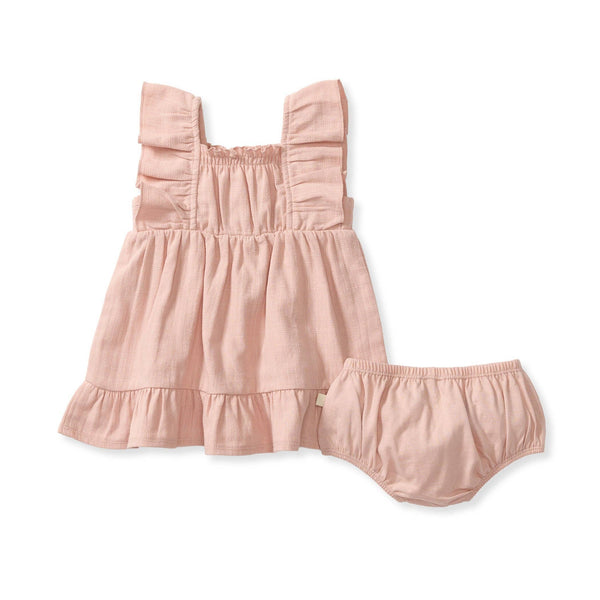 Smokey Rose Gauze Organic Pink Dress