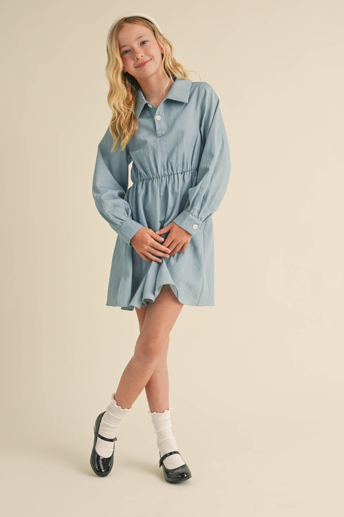 TWEEN KIDS GIRLS LONG SLEEVE SHIRT DRESS (7-12) 12 TWEEN KIDS GIRLS LONG SLEEVE SHIRT DRESS (7-12) 12