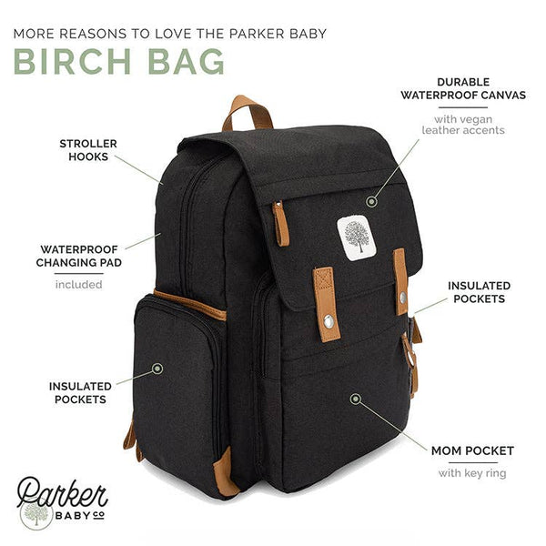 Birch Bag - Diaper Backpack in Black