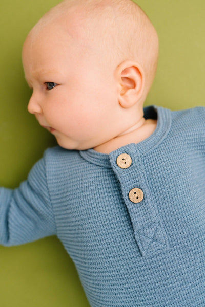 Dusty Blue Waffle Cozy Set