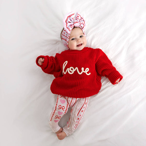 Love Red SWEATER Valentines Baby Toddler Kids Clothing Top