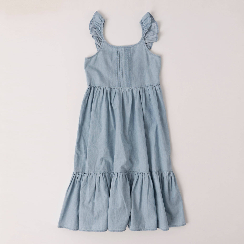 Pin Tuck Denim Dress