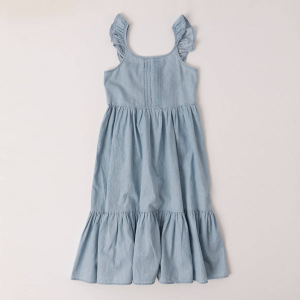 Pin Tuck Denim Dress
