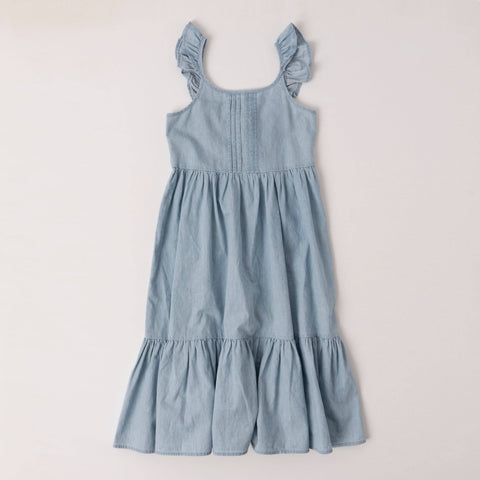 Pin Tuck Denim Dress