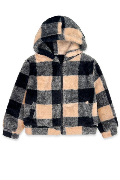 Toddler's Fleece Plaid Hooded Jacket