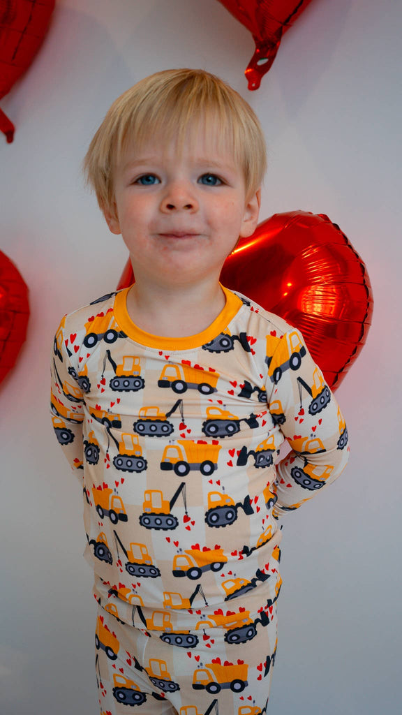 Valentine's Day Construction Two-Piece Bamboo Pajamas