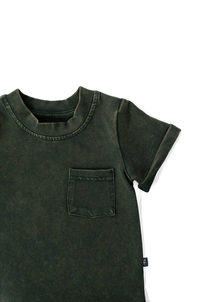 Lindworm Green Stonewash Kids Pocket Tee