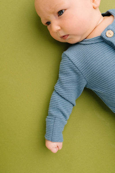 Dusty Blue Waffle Cozy Set