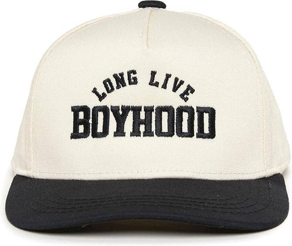 Kids/Baby Two Tone Cap - Long Live Boyhood - Black/Beige
