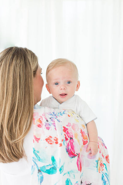 Bamboo and Organic Cotton Muslin Swaddle - Flora