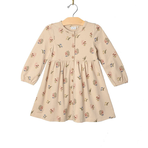 Button Down Dress- Fall Mushrooms