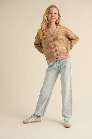 TWEEN GIRLS DROP SHOULDER CARDIGAN (7-14)