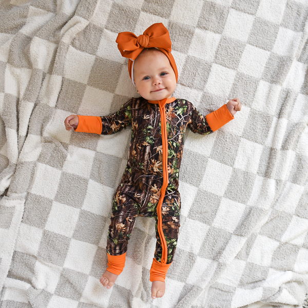 Hunter Camo ZIP Sleepies Little Bamboo Baby Outfit