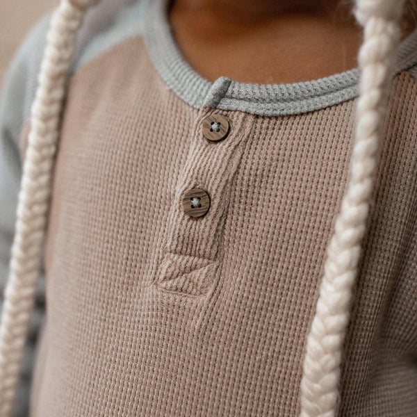 Organic Thermal Boy Tee & Pants Set • Blue Gray