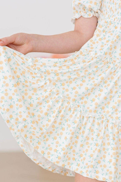 Marvelous Marigolds Smocked Ruffle Dress
